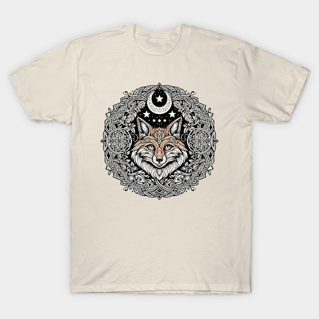 Celtic Fox T-Shirt by Desert Owl Designs